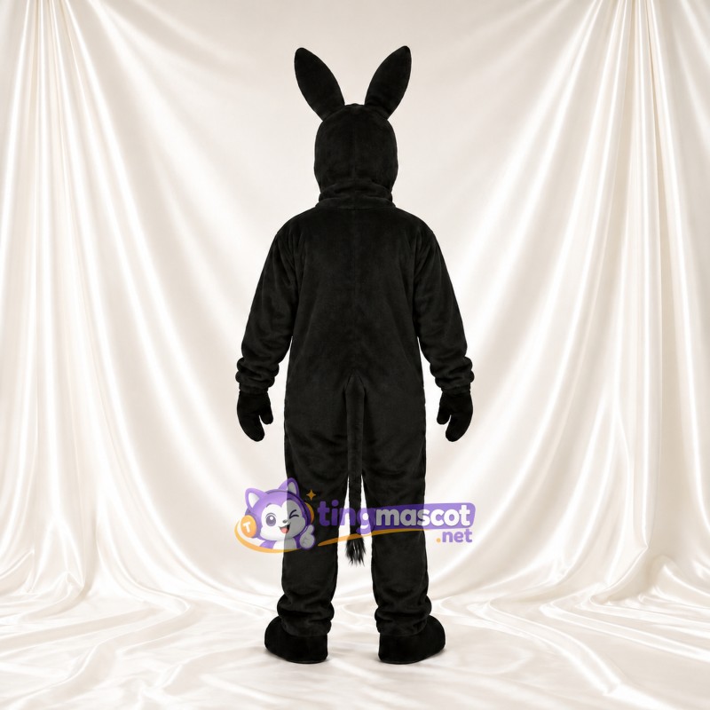 Black Donkey Mascot Costume - White Belly and Long Ears Black Donkey Mascot Costume - White Belly and Long Ears