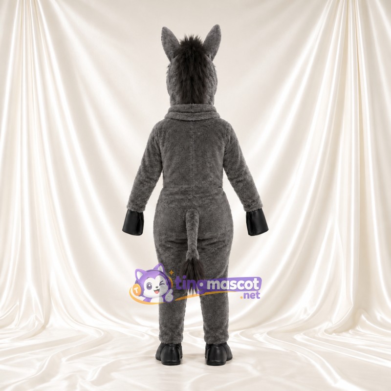 Maskottchenkostüm Esel – dunkelgrau – Schnauze (schmal); Hufe (schwarz) Maskottchenkostüm Esel – dunkelgrau – Schnauze (schmal); Hufe (schwarz)