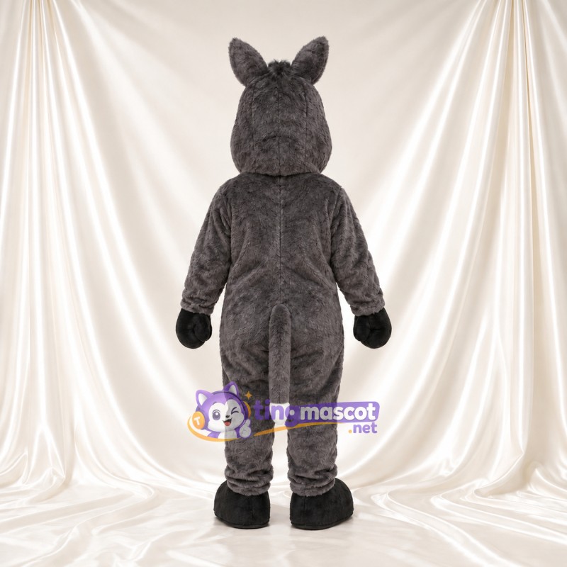 Maskottchenkostüm Esel – dunkelgrau – Schnauze (weiß); Bauch Maskottchenkostüm Esel – dunkelgrau – Schnauze (weiß); Bauch