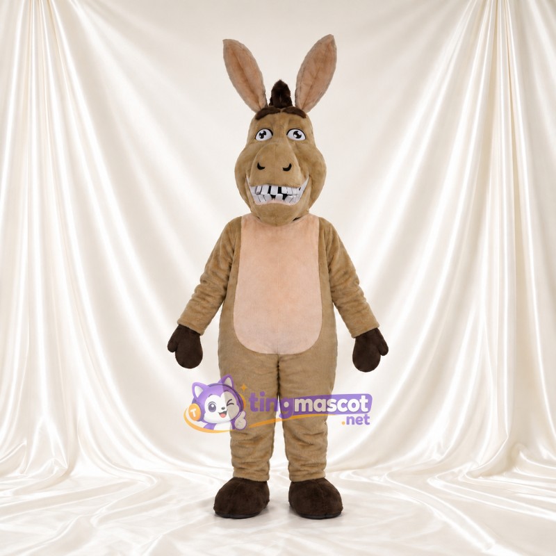 Costume de mascotte Âne – brun clair – Ventre (crème) Costume de mascotte Âne – brun clair – Ventre (crème)