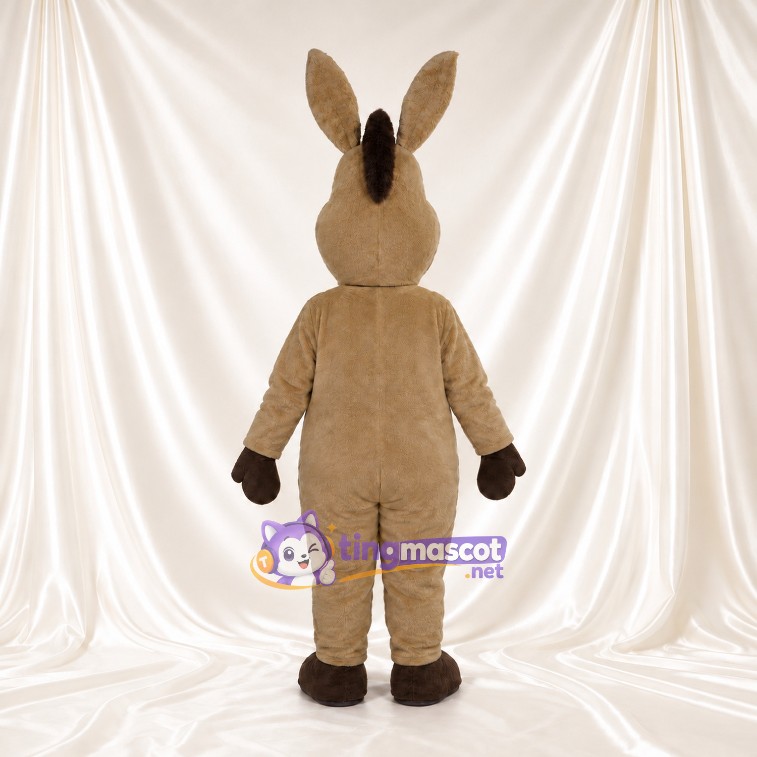 Costume de mascotte Âne – brun clair – Ventre (crème) Costume de mascotte Âne – brun clair – Ventre (crème)