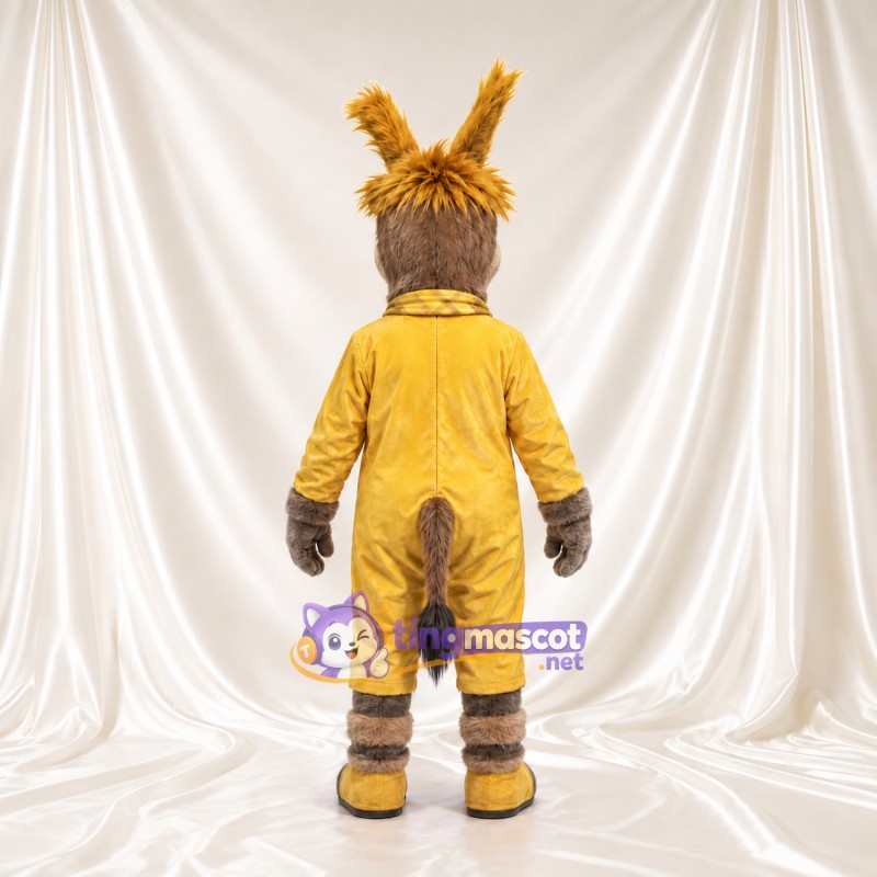 Costume de mascotte Âne – selon la photo – Salopette (jaune); Écharpe (à carreaux) Costume de mascotte Âne – selon la photo – Salopette (jaune); Écharpe (à carreaux)