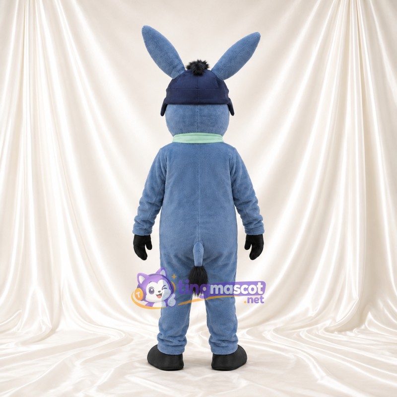 Costume de mascotte Âne – bleu / gris – Lunettes de protection; Écharpe (vert) Costume de mascotte Âne – bleu / gris – Lunettes de protection; Écharpe (vert)