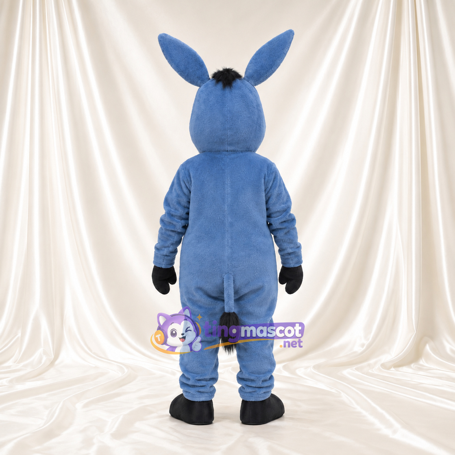 Blue Donkey Mascot Costume - White Belly and Black Hooves Blue Donkey Mascot Costume - White Belly and Black Hooves