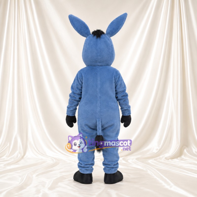 Blue Donkey Mascot Costume - White Belly and Black Hooves Blue Donkey Mascot Costume - White Belly and Black Hooves