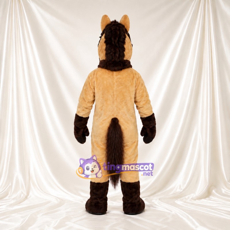 Costume de mascotte Cheval – brun clair – Bride; Sabots (marron) Costume de mascotte Cheval – brun clair – Bride; Sabots (marron)