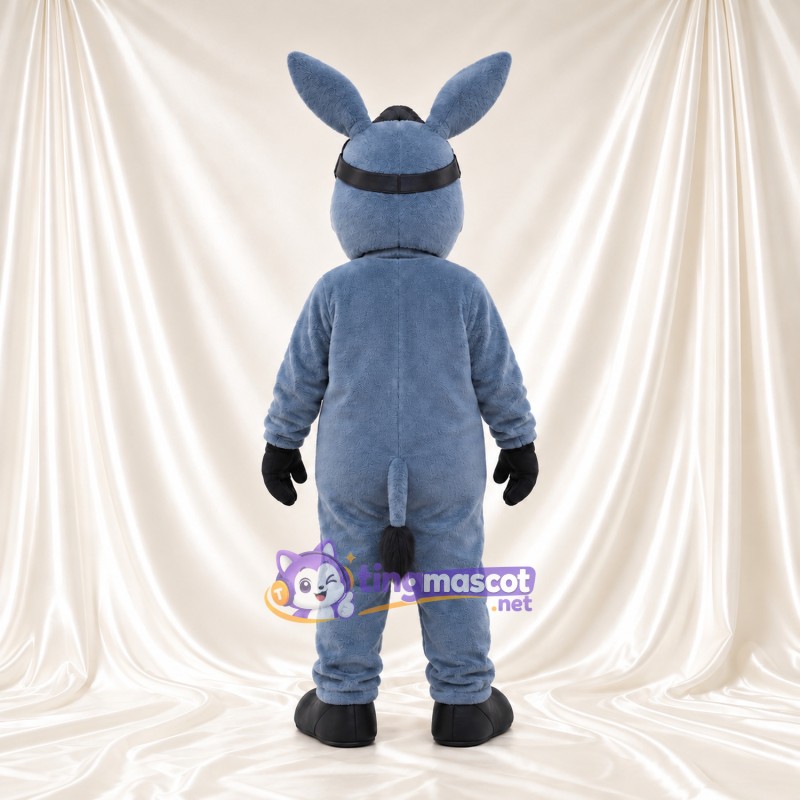 Blue-Gray Donkey Mascot Costume - Black Goggles and Rounded White Muzzle Blue-Gray Donkey Mascot Costume - Black Goggles and Rounded White Muzzle