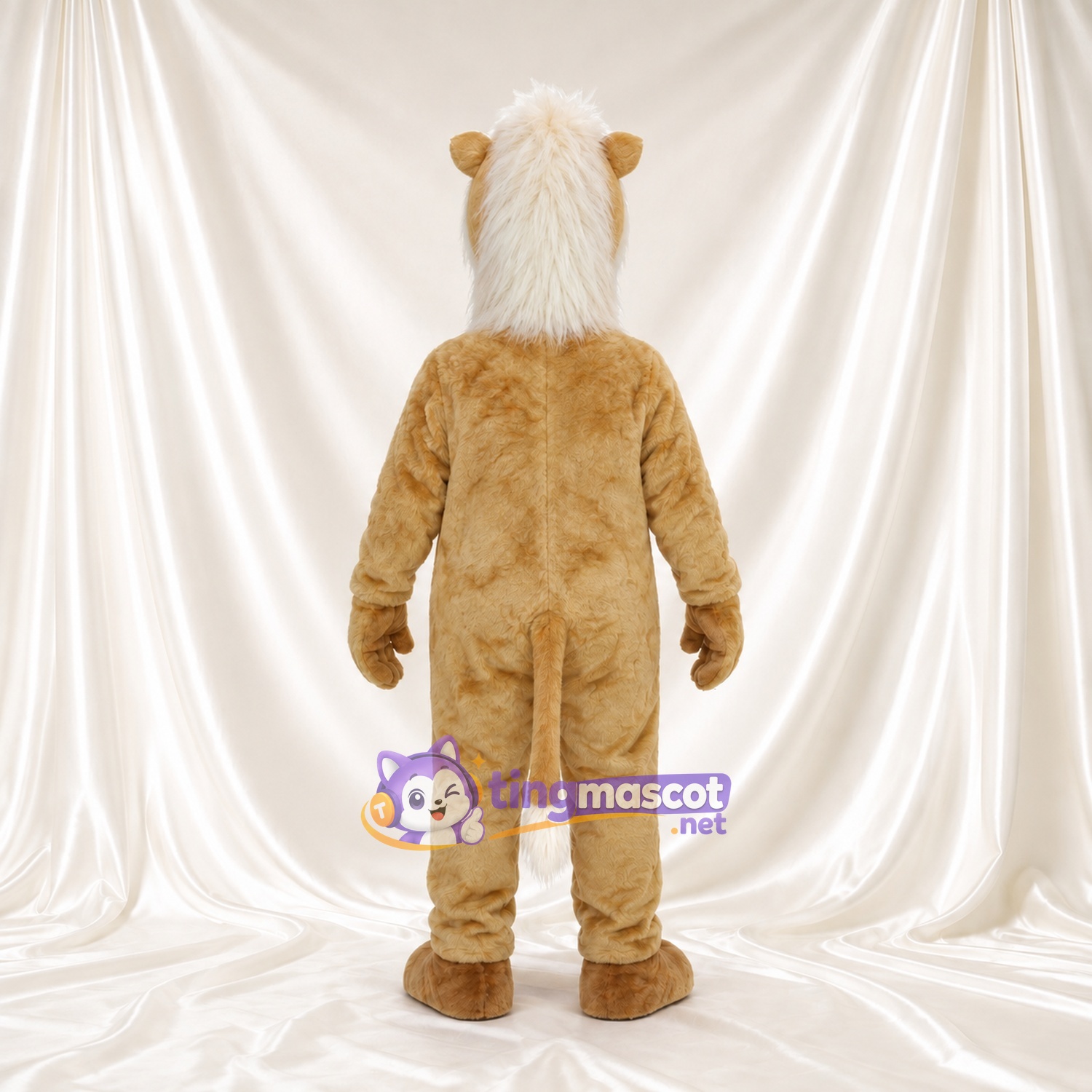 Costume de mascotte Chameau – brun clair – Barbe (blanc); Touffe de cheveux (blanc) Costume de mascotte Chameau – brun clair – Barbe (blanc); Touffe de cheveux (blanc)