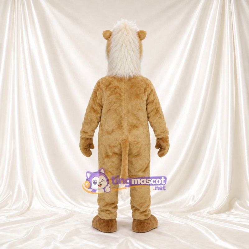 Costume de mascotte Chameau – brun clair – Barbe (blanc); Touffe de cheveux (blanc) Costume de mascotte Chameau – brun clair – Barbe (blanc); Touffe de cheveux (blanc)