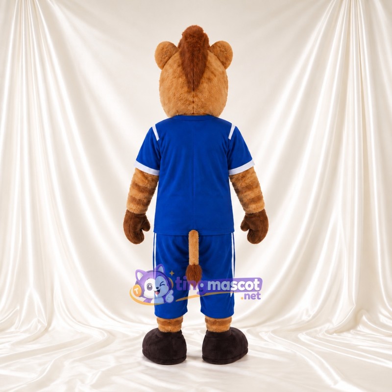 Brown Camel Mascot Costume - Blue Sports Shirt and Cropped Pants Brown Camel Mascot Costume - Blue Sports Shirt and Cropped Pants