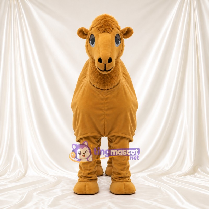 Costume de mascotte Chameau – doré – Long cou; Yeux (grand) Costume de mascotte Chameau – doré – Long cou; Yeux (grand)