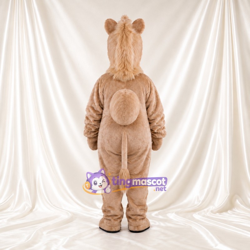 Beige Camel Mascot Costume - Pale Belly and Smiling Muzzle Beige Camel Mascot Costume - Pale Belly and Smiling Muzzle