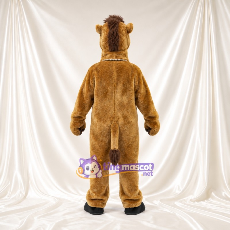Brown Camel Mascot Costume - Cream Belly and Pendant Necklace Brown Camel Mascot Costume - Cream Belly and Pendant Necklace