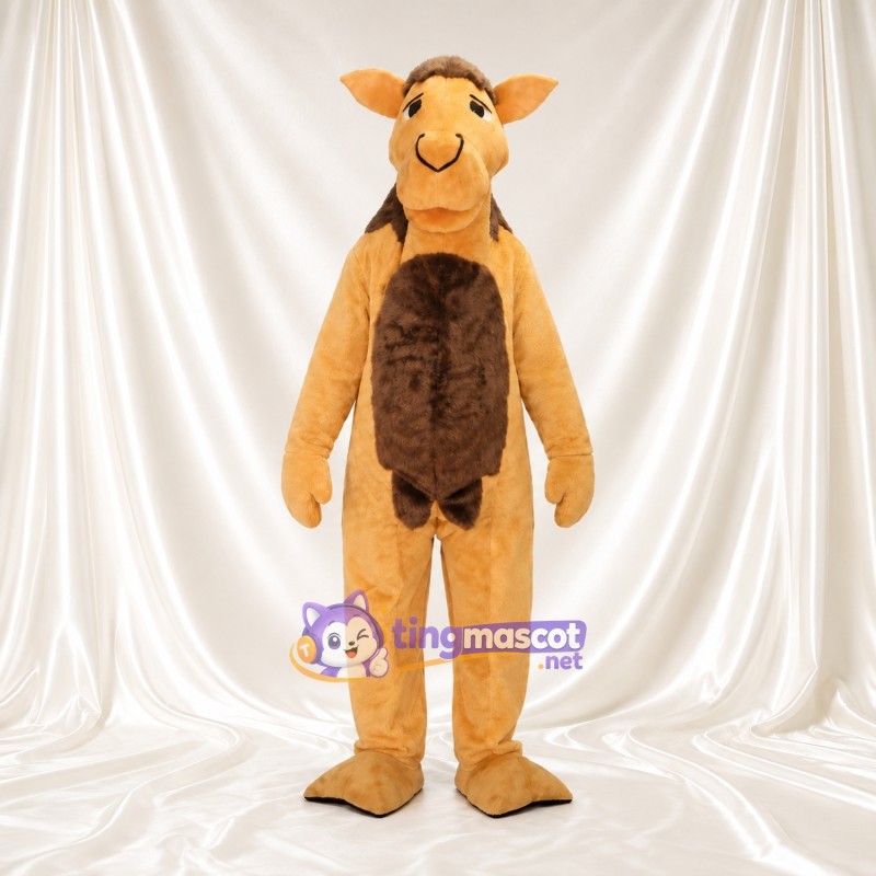 Costume de mascotte Chameau – doré – Ventre; Crinière (court, noir) Costume de mascotte Chameau – doré – Ventre; Crinière (court, noir)