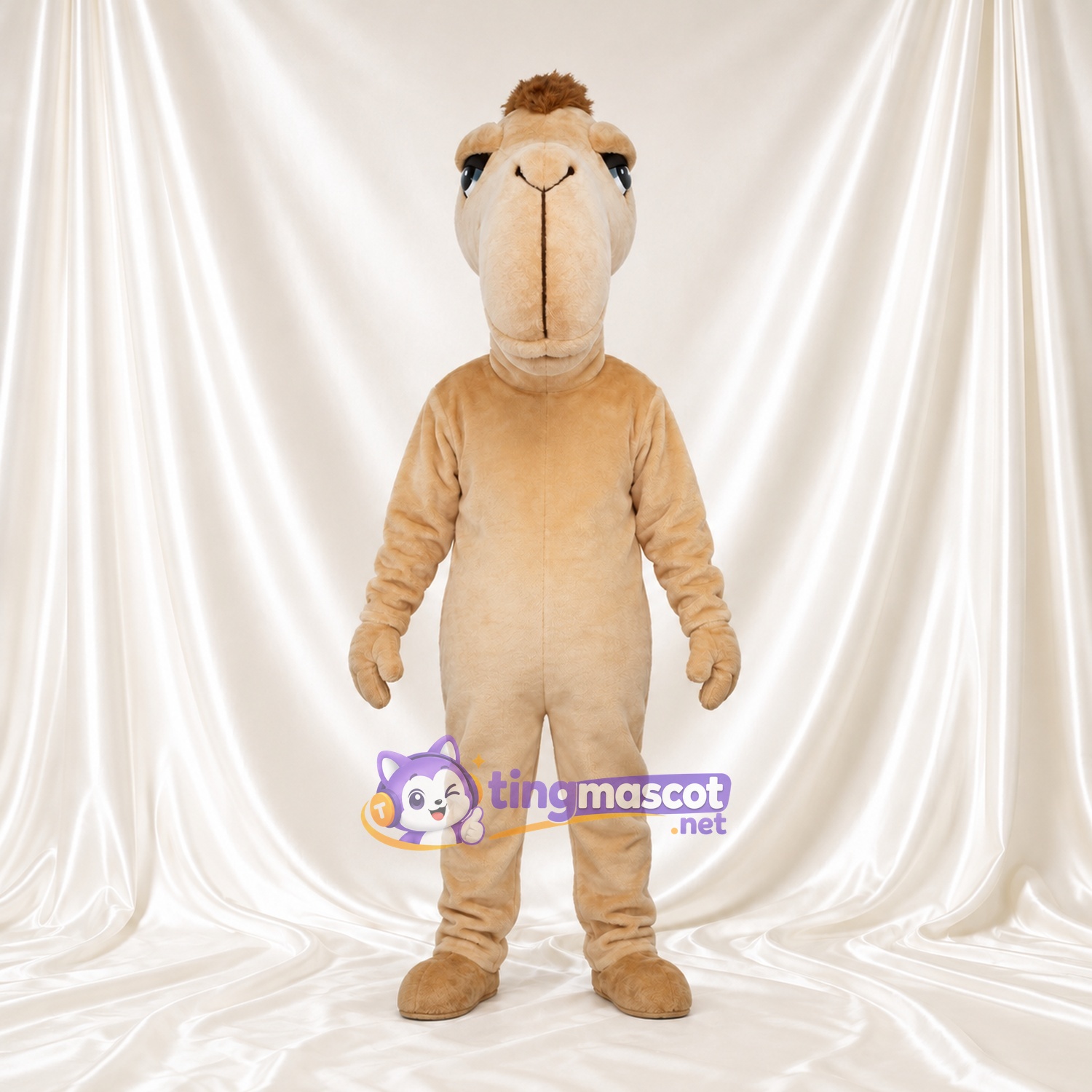 Beige Camel Mascot Costume - Long Muzzle and Pale Belly Beige Camel Mascot Costume - Long Muzzle and Pale Belly