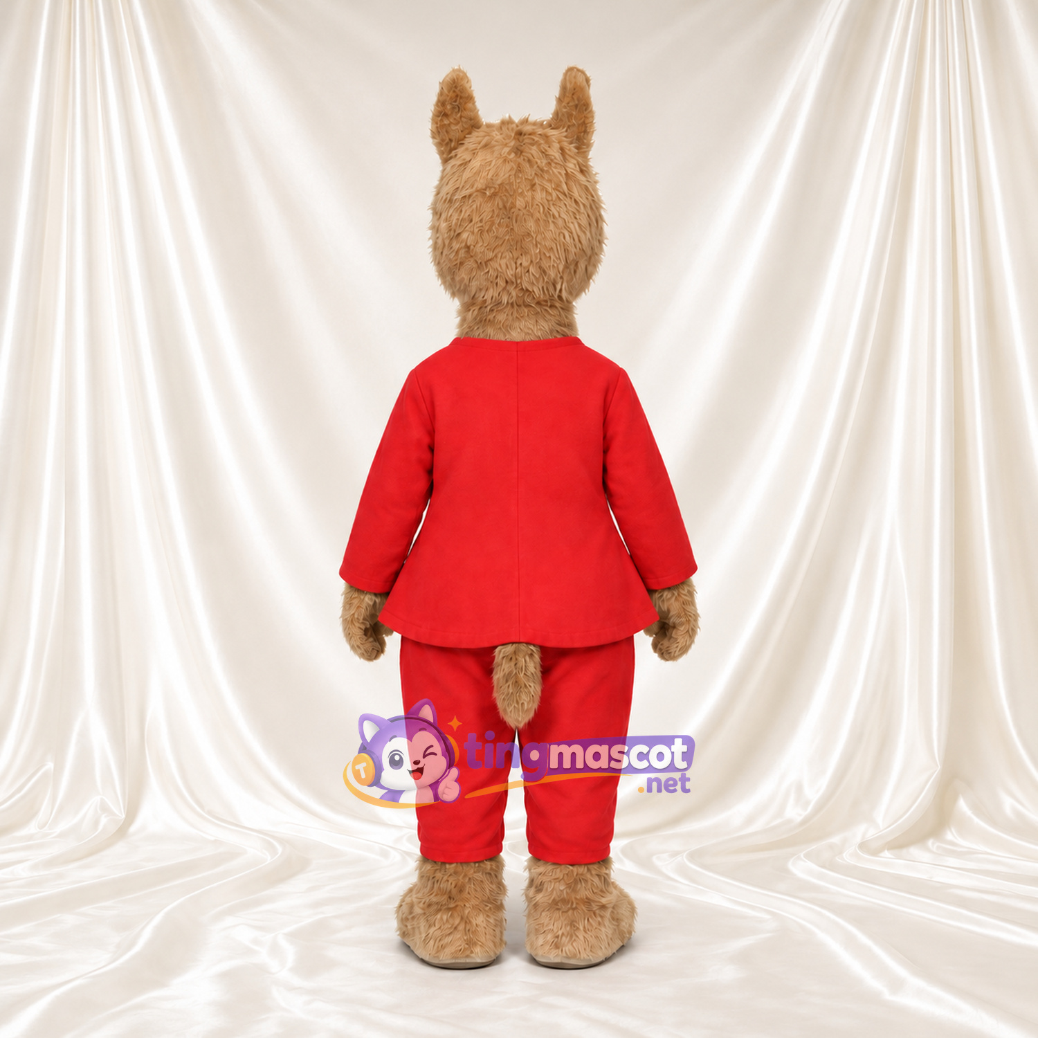 Maskottchenkostüm Llama Llama – wie abgebildet – Pyjamaoberteil (rot); Hose Maskottchenkostüm Llama Llama – wie abgebildet – Pyjamaoberteil (rot); Hose