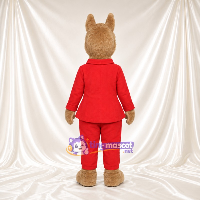 Maskottchenkostüm Llama Llama – wie abgebildet – Pyjamaoberteil mit Kragen (rot); Hose Maskottchenkostüm Llama Llama – wie abgebildet – Pyjamaoberteil mit Kragen (rot); Hose