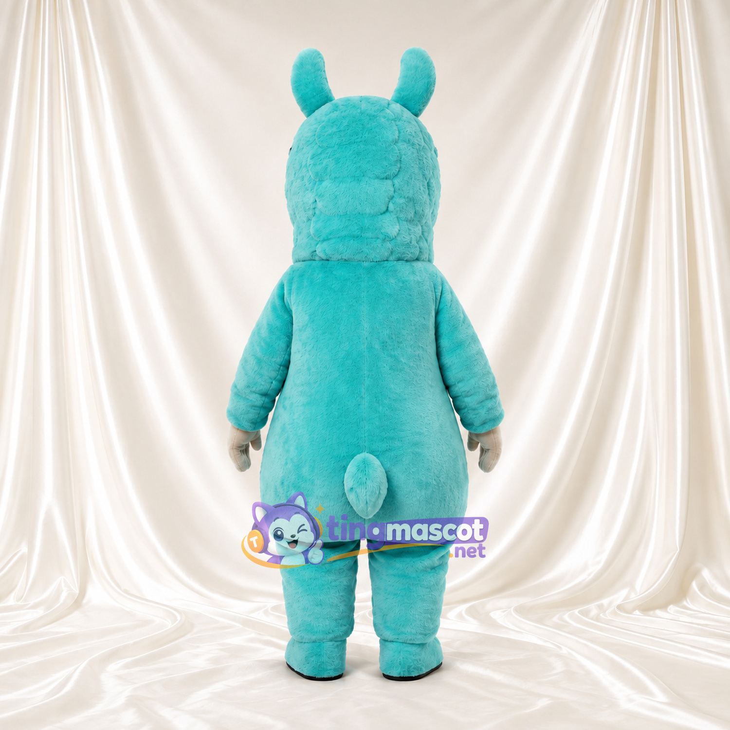 Costume de mascotte Lama – turquoise – Ventre; Yeux (grand) Costume de mascotte Lama – turquoise – Ventre; Yeux (grand)