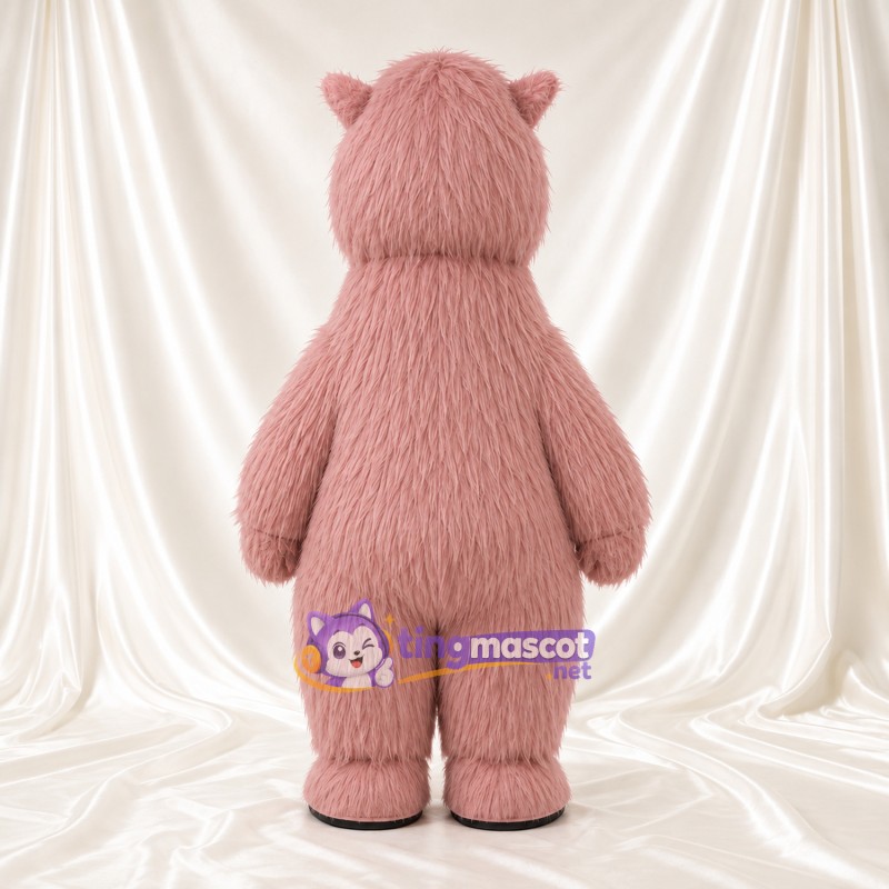 Maskottchenkostüm Alpaka – rosa – Gesicht (weiß); Kleine runde Ohren Maskottchenkostüm Alpaka – rosa – Gesicht (weiß); Kleine runde Ohren