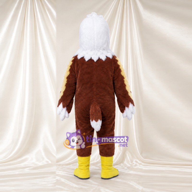Costume de mascotte Pygargue à tête blanche – brun rouille – Bouts des ailes (long, blanc) Costume de mascotte Pygargue à tête blanche – brun rouille – Bouts des ailes (long, blanc)