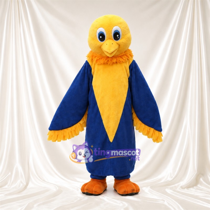 Costume de mascotte Oiseau – bleu / jaune – Tête (jaune); Ailes