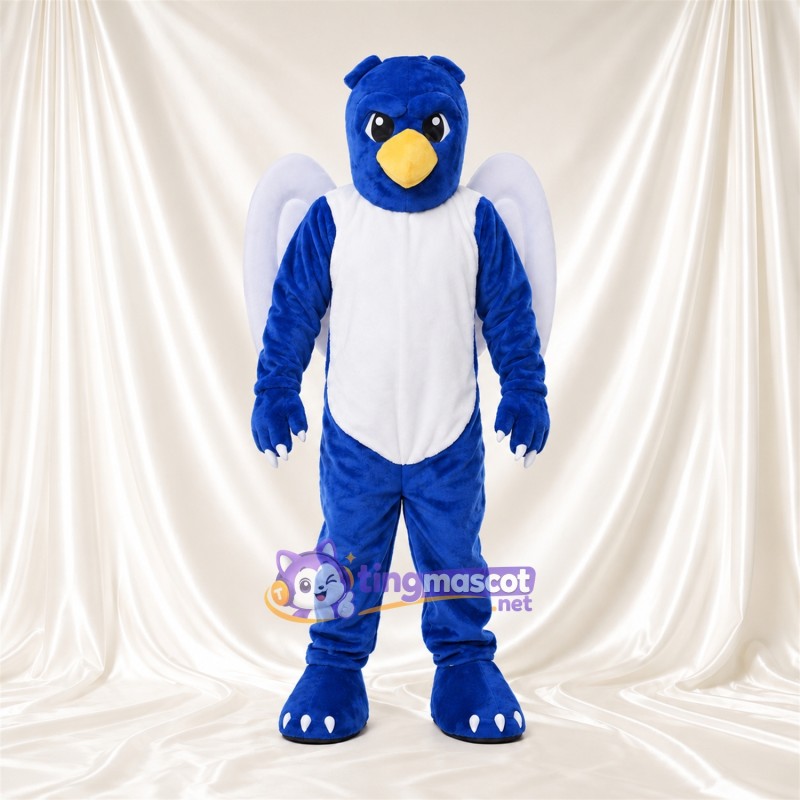 Maskottchenkostüm Adler – blau – Bauch (weiß); Flügel