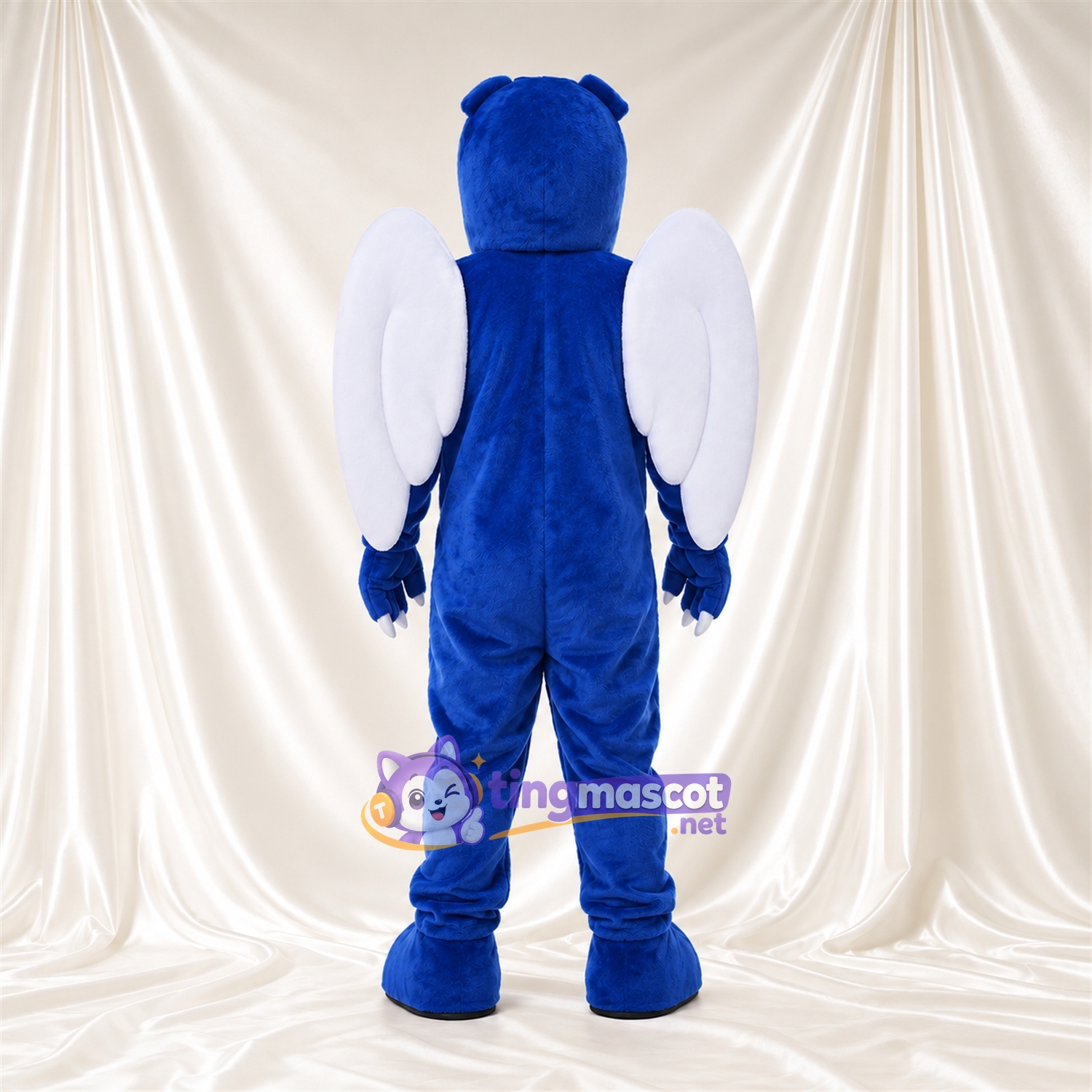 Maskottchenkostüm Adler – blau – Bauch (weiß); Flügel