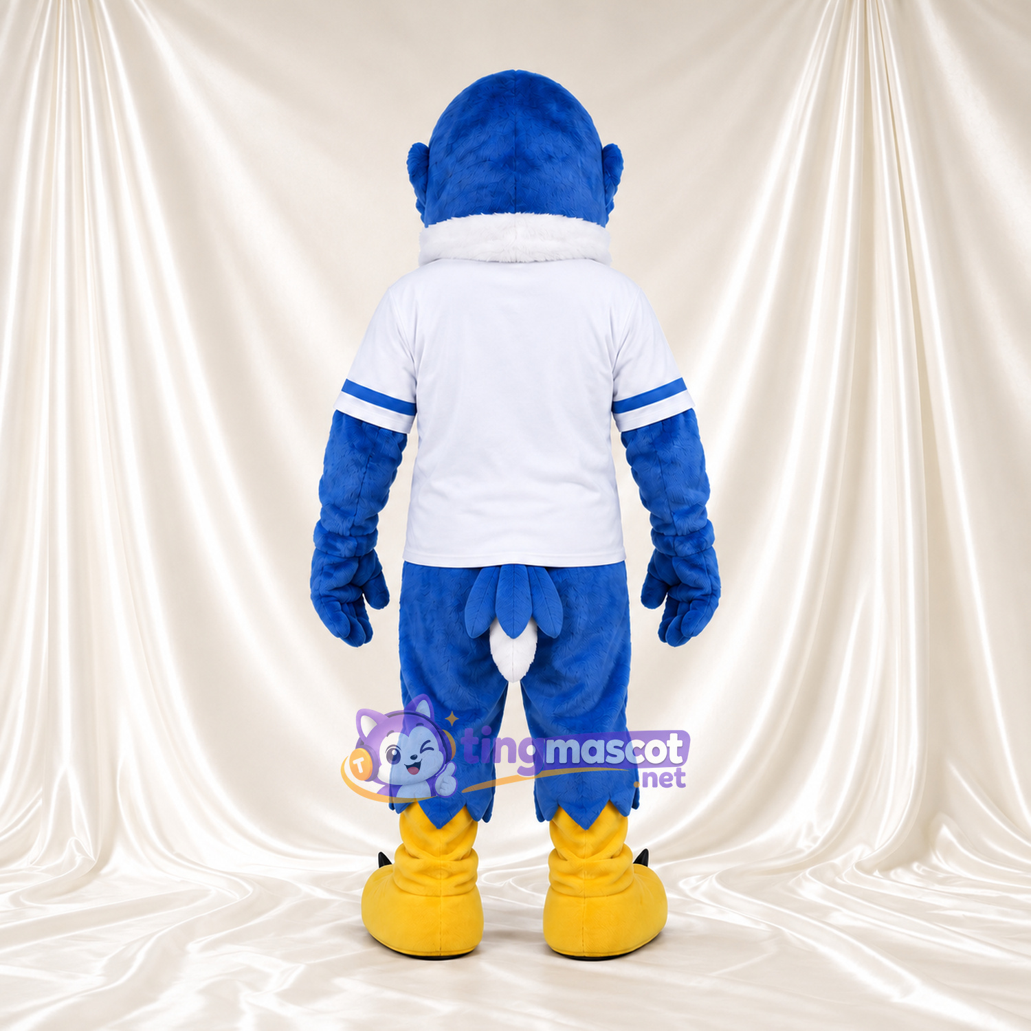 Costume de mascotte Aigle – bleu – Maillot de sport (blanc); Pantalon (bleu) Costume de mascotte Aigle – bleu – Maillot de sport (blanc); Pantalon (bleu)