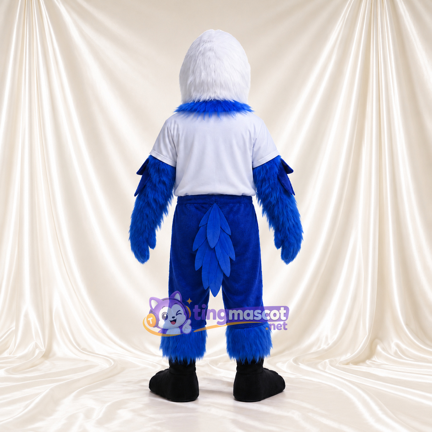 Maskottchenkostüm Rabe – blau – T-Shirt (weiß); Schnabel (schwarz) Maskottchenkostüm Rabe – blau – T-Shirt (weiß); Schnabel (schwarz)