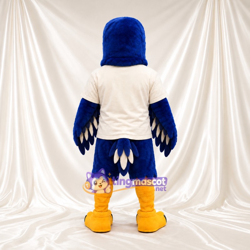 Maskottchenkostüm Adler – blau – T-Shirt (weiß); Flügelfedern (weiß) Maskottchenkostüm Adler – blau – T-Shirt (weiß); Flügelfedern (weiß)