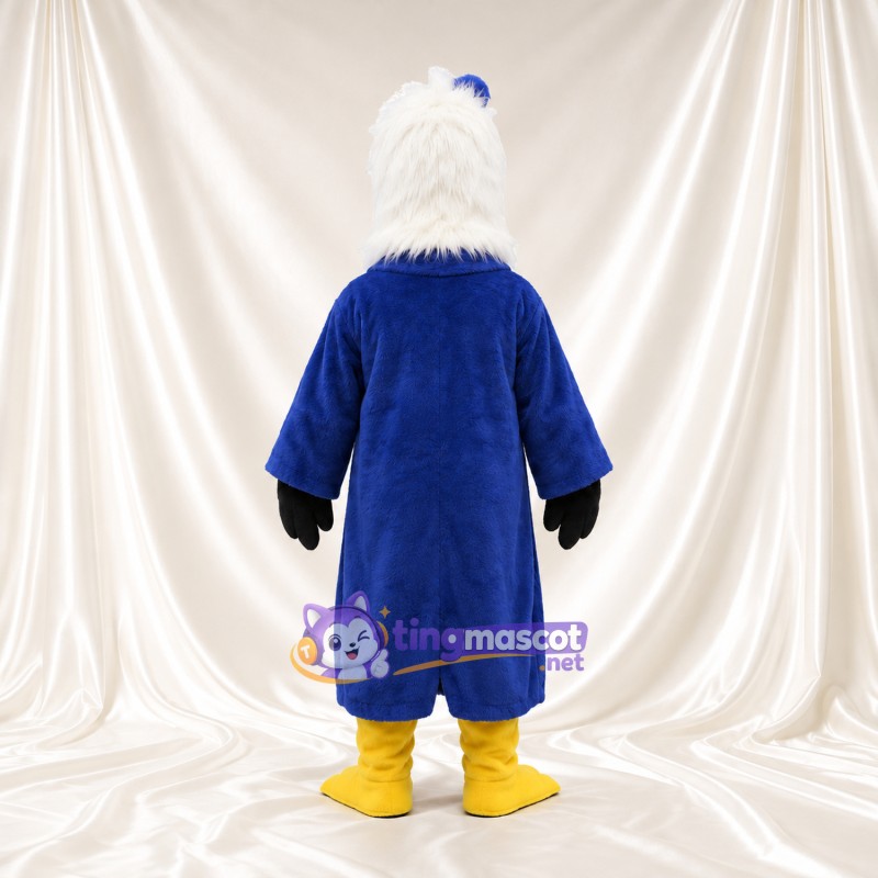 Maskottchenkostüm Weißkopfseeadler – blau – Brust (lang, weiß); Füße (gelb) Maskottchenkostüm Weißkopfseeadler – blau – Brust (lang, weiß); Füße (gelb)