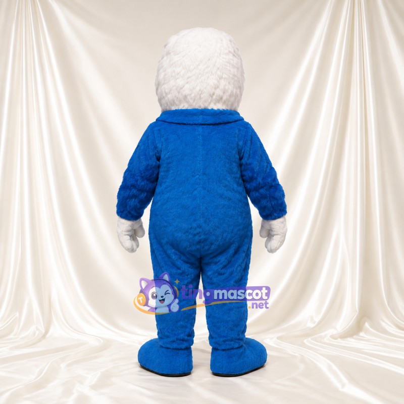Bald Eagle Mascot Costume - Blue Collared Jumpsuit and White Gloves Bald Eagle Mascot Costume - Blue Collared Jumpsuit and White Gloves