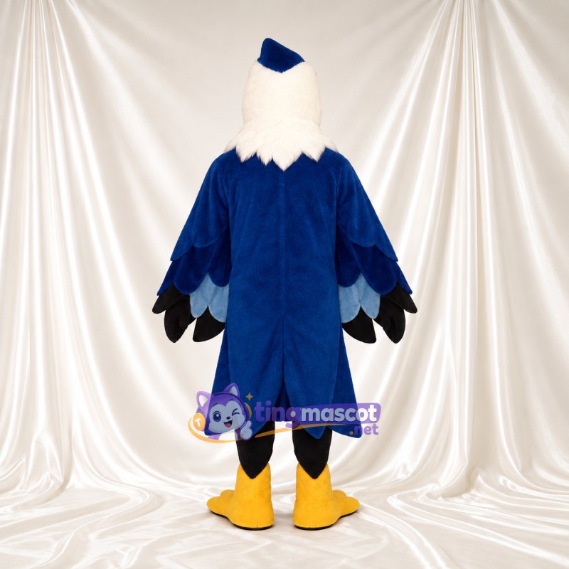 Maskottchenkostüm Weißkopfseeadler – blau – Bauch (weiß); Flügelspitzen (schwarz) Maskottchenkostüm Weißkopfseeadler – blau – Bauch (weiß); Flügelspitzen (schwarz)