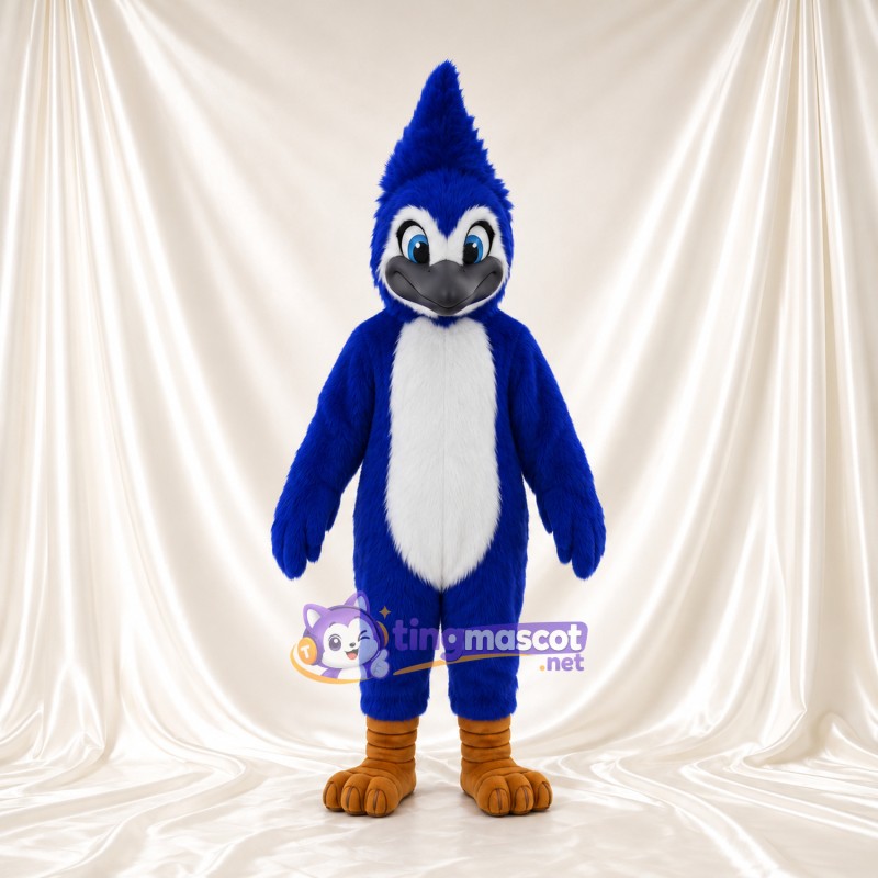 Costume de mascotte Geai bleu – selon la photo – Huppe (pointu); Pieds (marron) Costume de mascotte Geai bleu – selon la photo – Huppe (pointu); Pieds (marron)