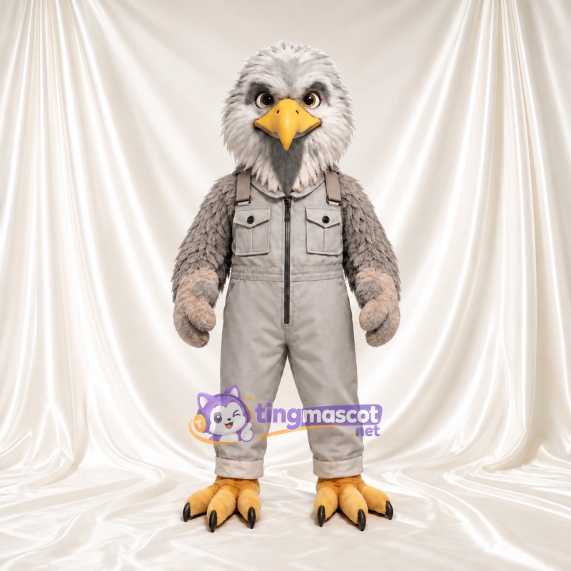 Maskottchenkostüm Adler – grau – Latzhose (grau) Maskottchenkostüm Adler – grau – Latzhose (grau)