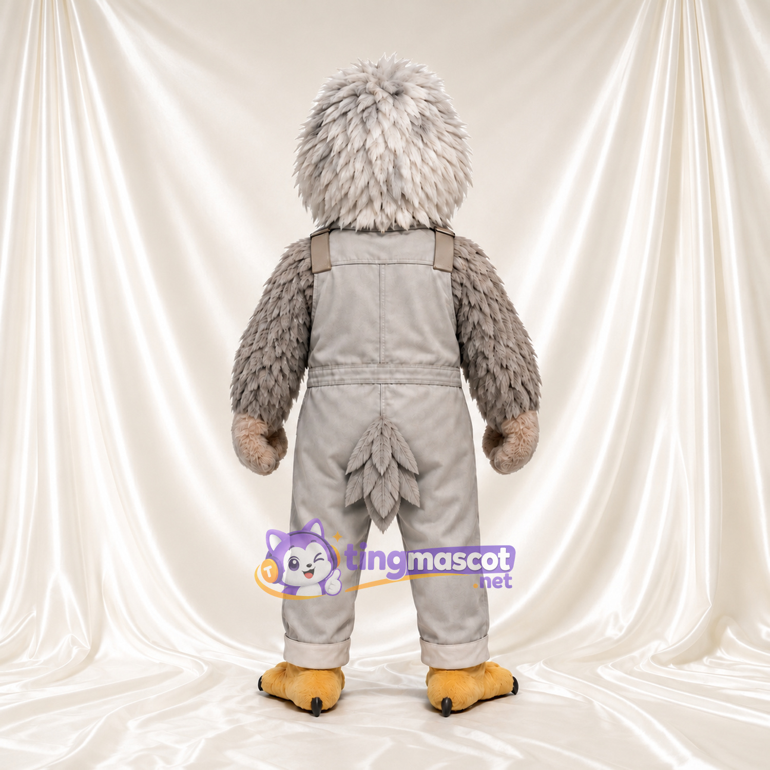 Maskottchenkostüm Adler – grau – Latzhose (grau) Maskottchenkostüm Adler – grau – Latzhose (grau)