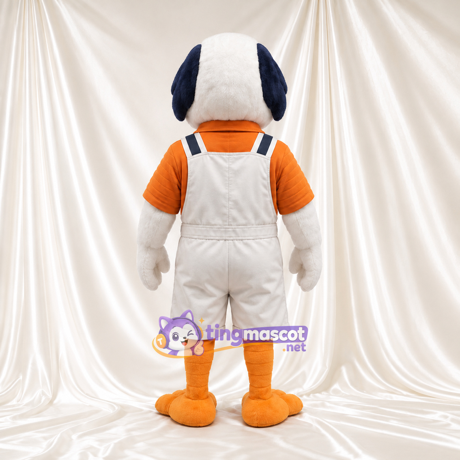 Costume de mascotte Aigle – blanc – Polo (orange); Short (beige) Costume de mascotte Aigle – blanc – Polo (orange); Short (beige)