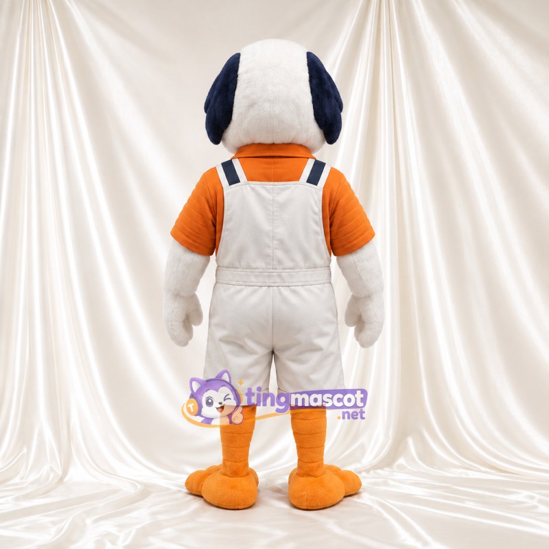 Costume de mascotte Aigle – blanc – Polo (orange); Short (beige) Costume de mascotte Aigle – blanc – Polo (orange); Short (beige)