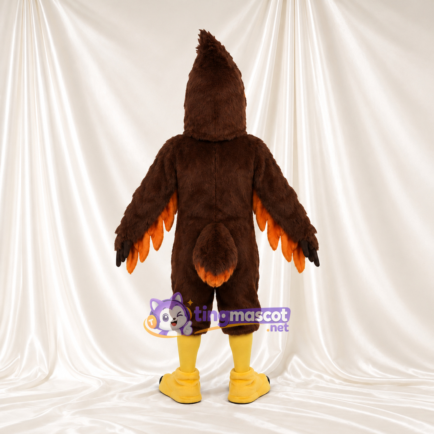 Maskottchenkostüm Habicht – braun – Brust (orange, muskulös); Flügelränder Maskottchenkostüm Habicht – braun – Brust (orange, muskulös); Flügelränder
