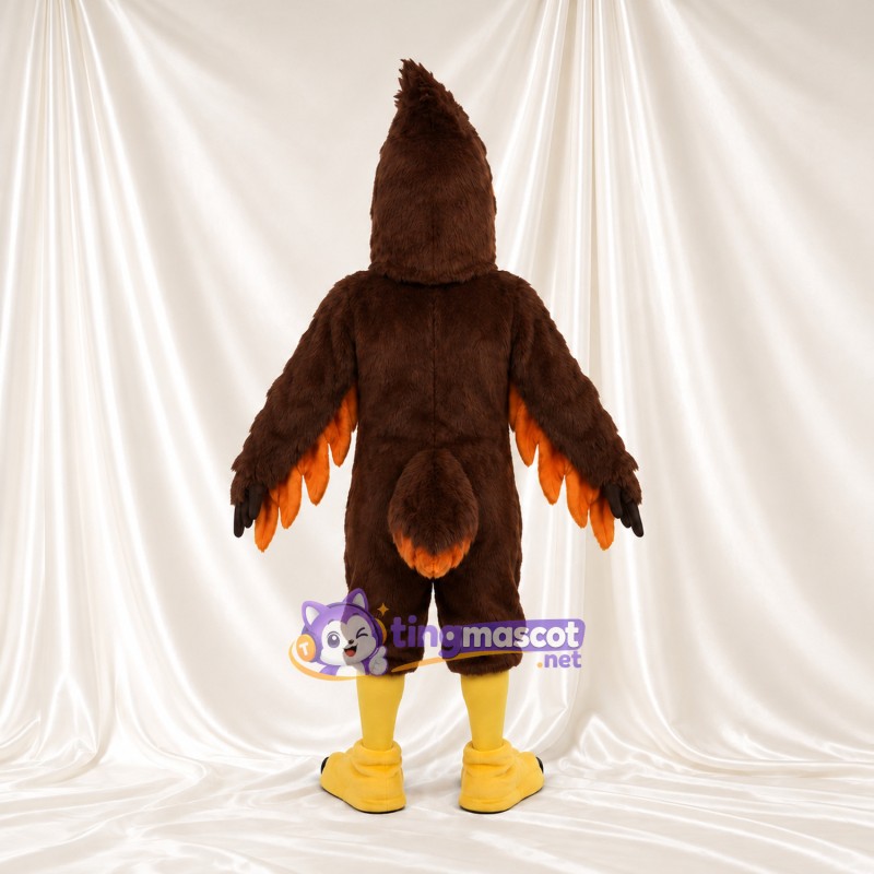 Maskottchenkostüm Habicht – braun – Brust (orange, muskulös); Flügelränder Maskottchenkostüm Habicht – braun – Brust (orange, muskulös); Flügelränder