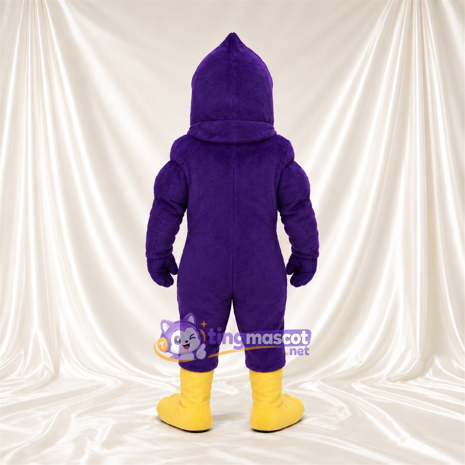 Maskottchenkostüm Adler – violett – Kopf (spitz); Schnabel (gelb) Maskottchenkostüm Adler – violett – Kopf (spitz); Schnabel (gelb)