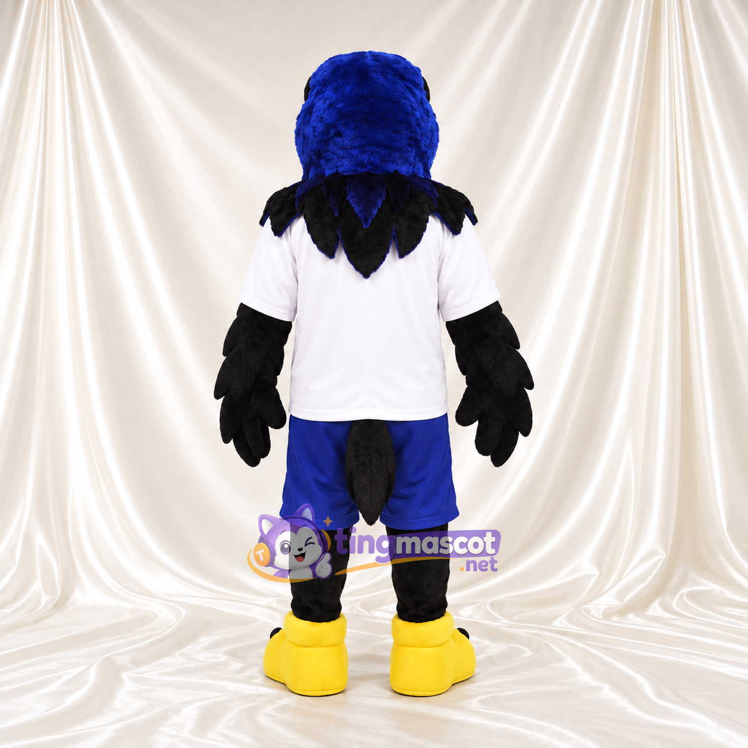Maskottchenkostüm Adler – blau – T-Shirt (weiß); Shorts (blau) Maskottchenkostüm Adler – blau – T-Shirt (weiß); Shorts (blau)