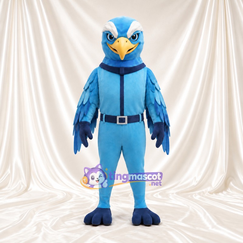 Costume de mascotte Aigle – bleu – Ceinture (noir); Ailes (à plumes) Costume de mascotte Aigle – bleu – Ceinture (noir); Ailes (à plumes)