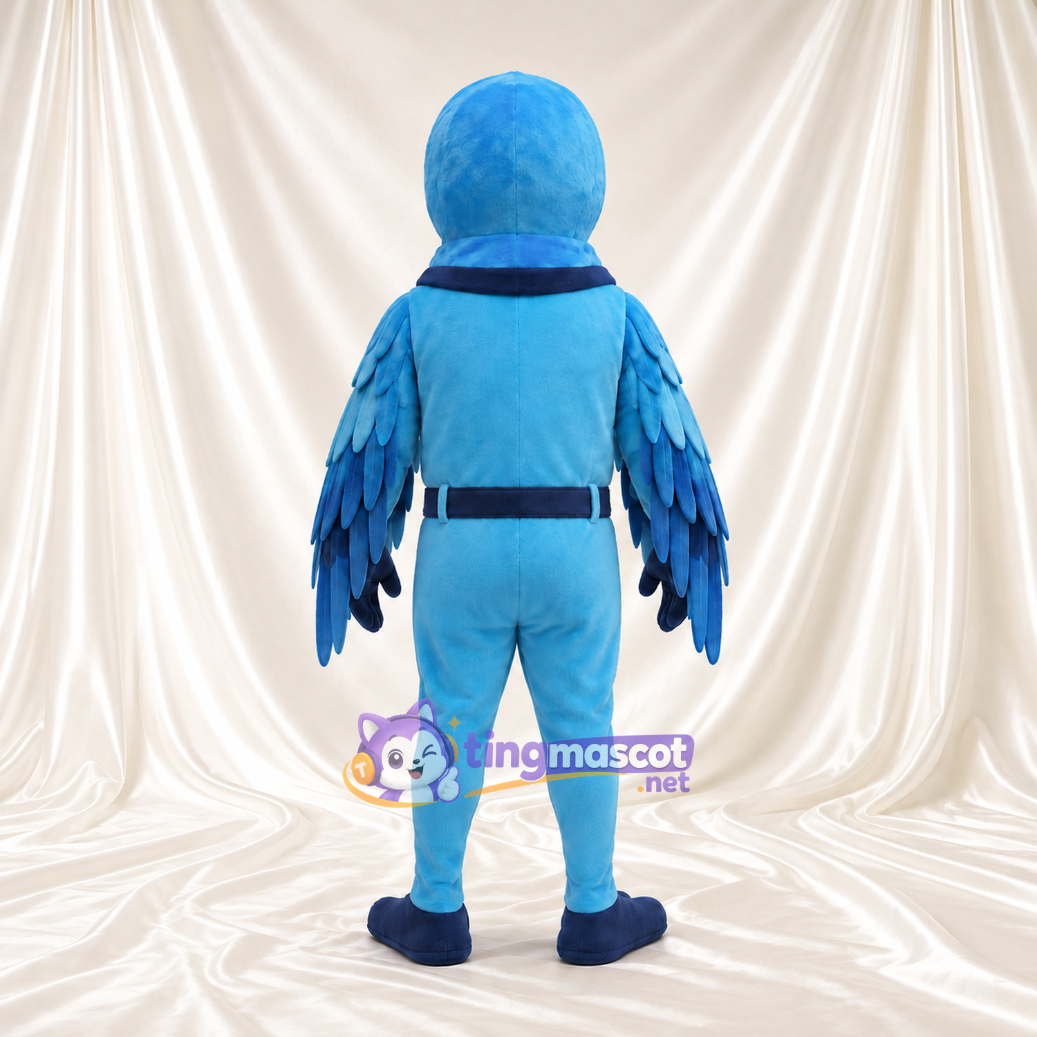 Costume de mascotte Aigle – bleu – Ceinture (noir); Ailes (à plumes) Costume de mascotte Aigle – bleu – Ceinture (noir); Ailes (à plumes)