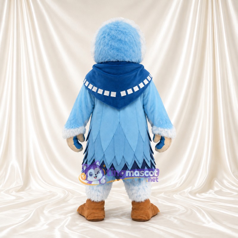 Costume de mascotte Aigle – bleu clair – Écharpe (bleu, à motifs); Serres (orange) Costume de mascotte Aigle – bleu clair – Écharpe (bleu, à motifs); Serres (orange)