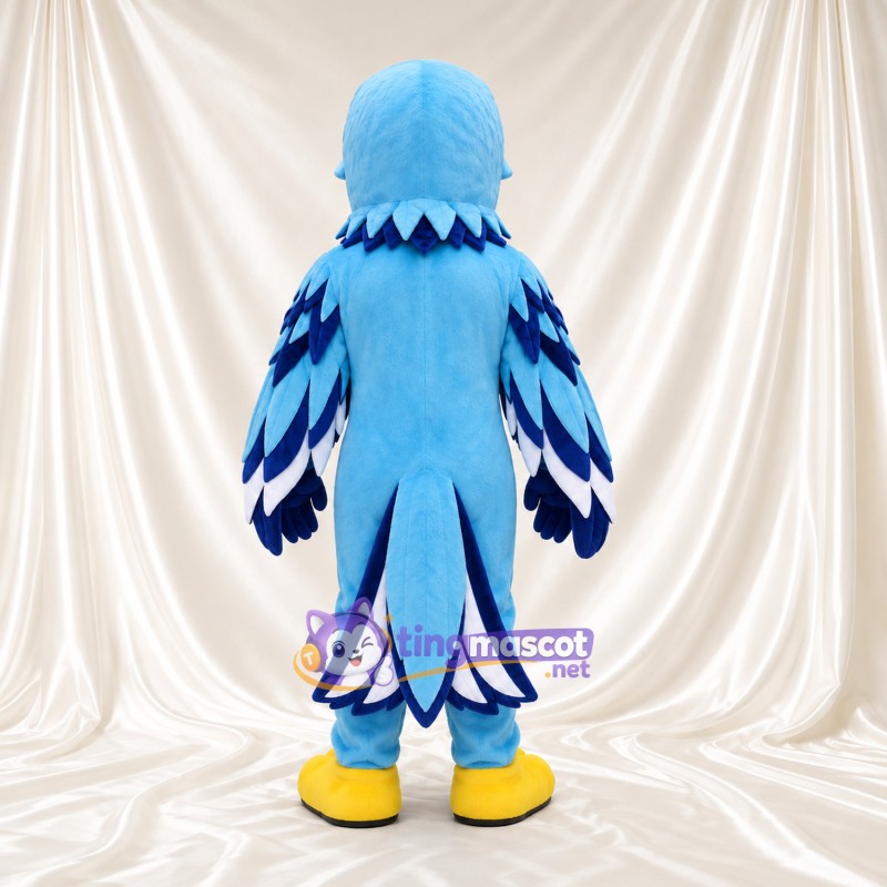 Costume de mascotte Aigle – bleu clair – Motifs sur les ailes (blanc, bleu marine) Costume de mascotte Aigle – bleu clair – Motifs sur les ailes (blanc, bleu marine)