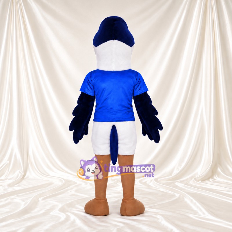 Costume de mascotte Aigle – bleu / blanc – T-shirt (bleu); Short (blanc) Costume de mascotte Aigle – bleu / blanc – T-shirt (bleu); Short (blanc)