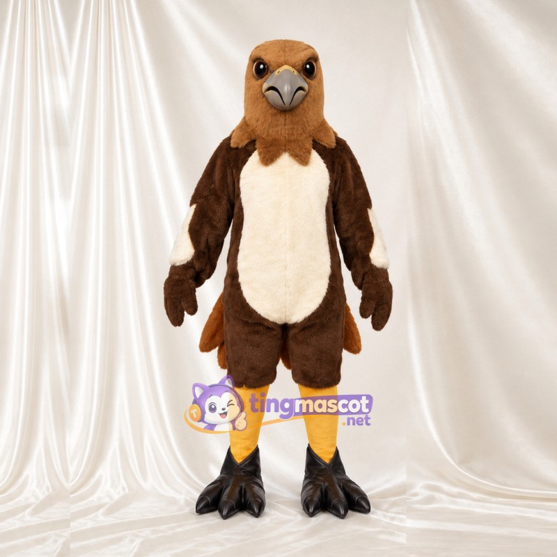 Brown Hawk Mascot Costume - Cream Belly and Black Talons Brown Hawk Mascot Costume - Cream Belly and Black Talons