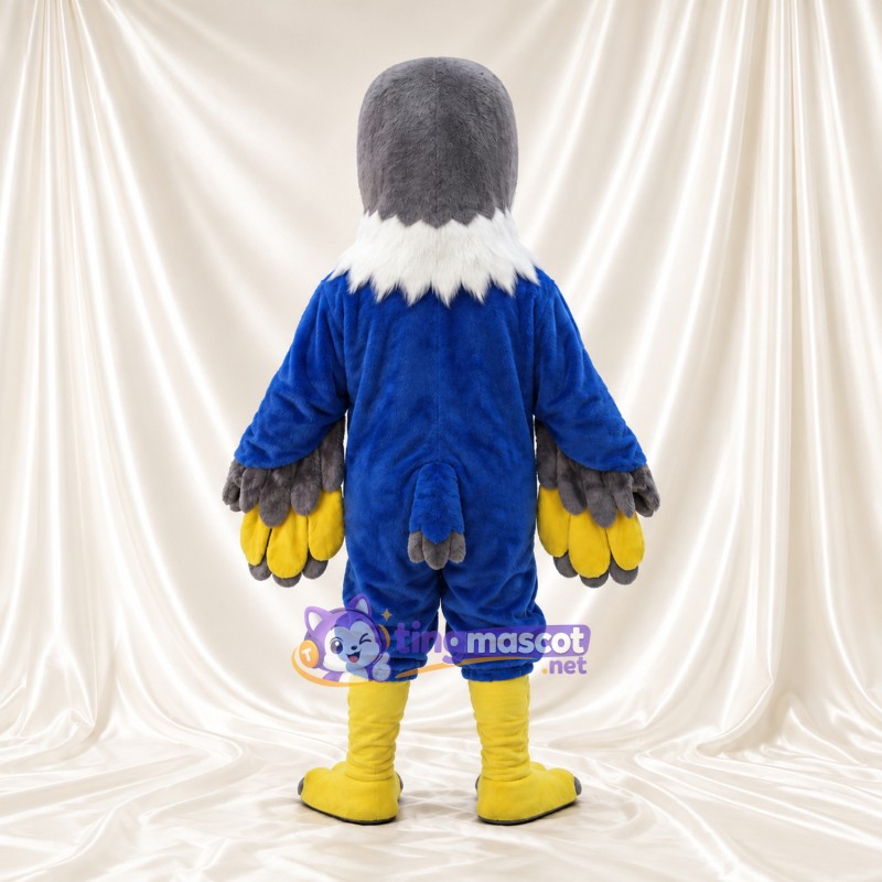 Costume de mascotte Faucon – bleu – Tête (gris); Torse (blanc)