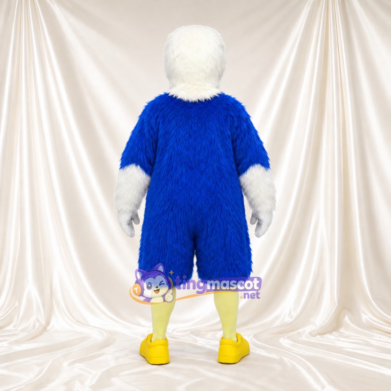 Costume de mascotte Pygargue à tête blanche – bleu – Mains (blanc); Chaussures (jaune) Costume de mascotte Pygargue à tête blanche – bleu – Mains (blanc); Chaussures (jaune)